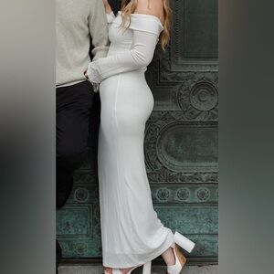 Princess Polly Maida Long Sleeve Maxi Dress White